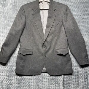 Vintage 90s Circle S Western Blazer Sport Coat Jacket Made in USA 44R